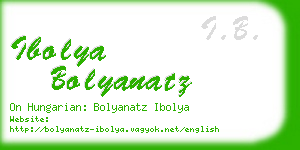 ibolya bolyanatz business card